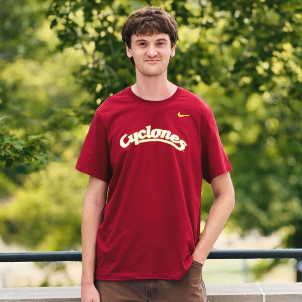 Nike Cyclones Script Arched Cardinal Short Sleeve T-shirt